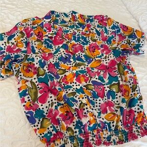 Vintage Women’s  Floral Polyester Shirt Size XL